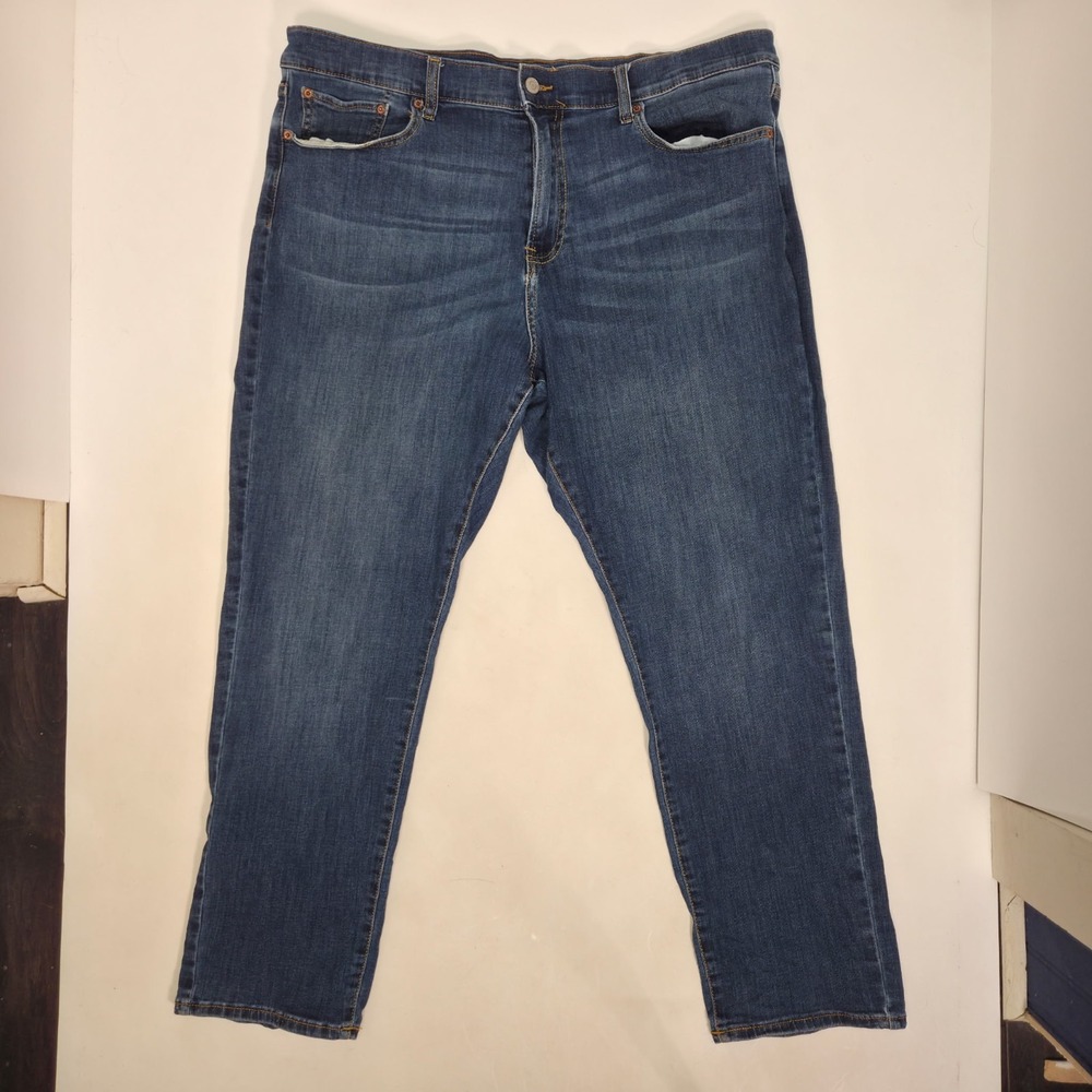 Lucky Brand 410 Jeans Athletic Straight Stretch Blue Denim Mens 40×30 Wiskered